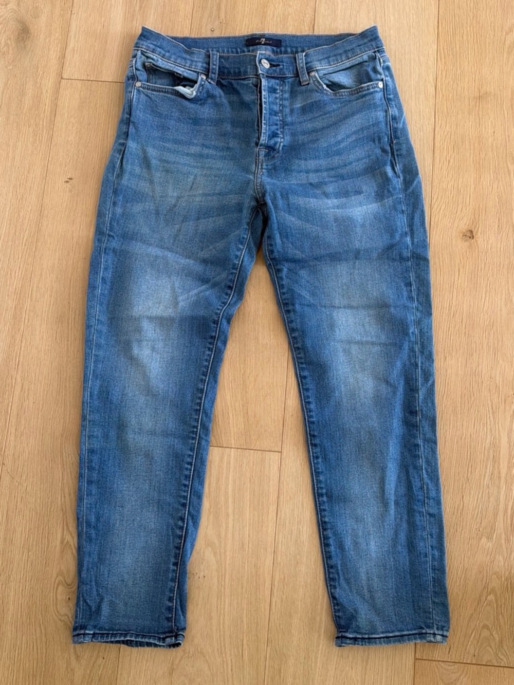7 For All Mankind Women's Skinny Jeans in Washed Blue